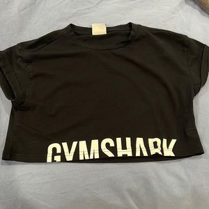 Like new Gymshark black fraction crop t size small